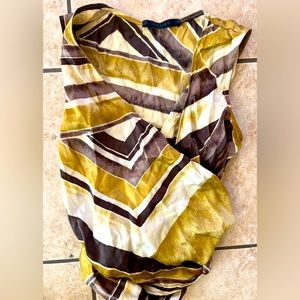 George vintage 100% silk tie around crop top sleeveless pattern geometric sz 4